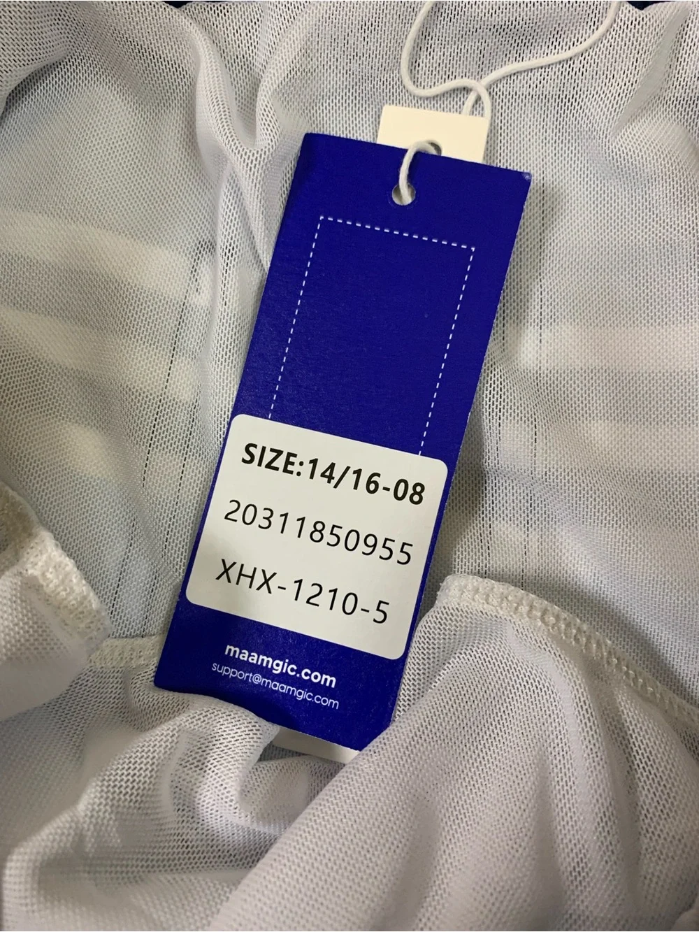 Maamgic Navy Blue Striped Swim Trunks 14 16 NWT Boys Board Shorts